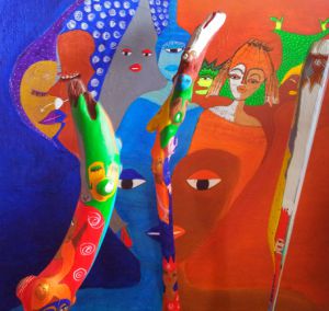 Aconcha artiste peintre Cuba expose au 20ème exposition d'art singulier